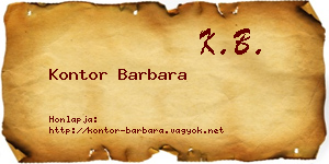 Kontor Barbara névjegykártya